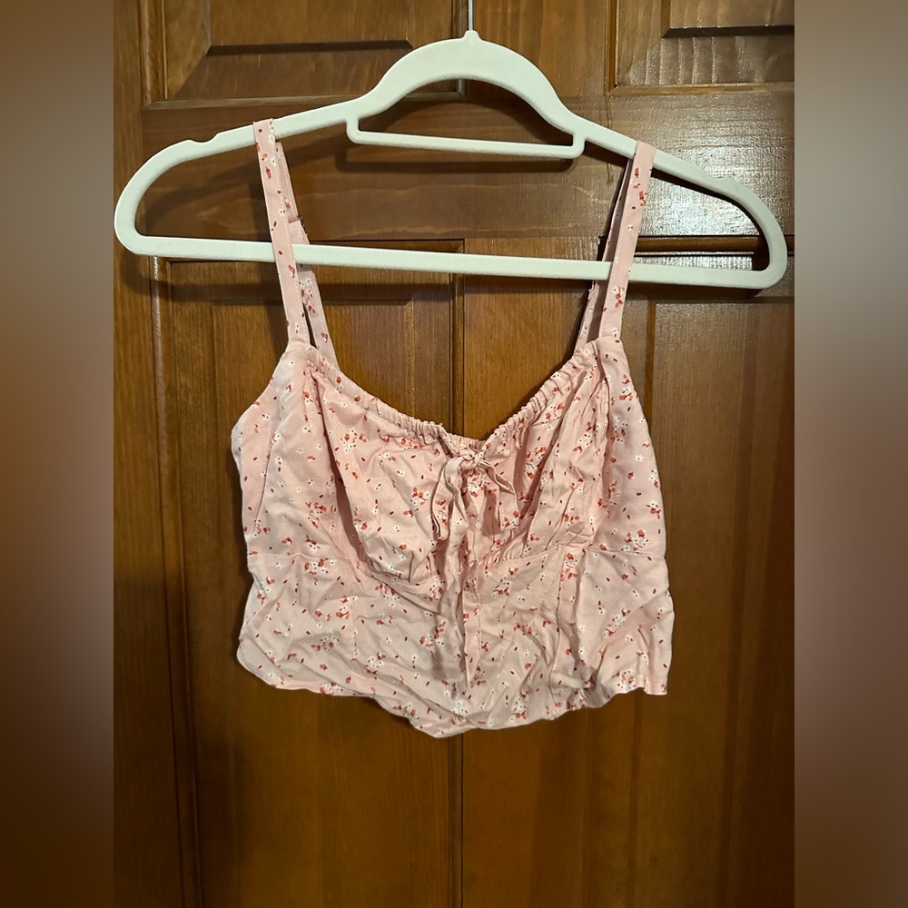 pink floral crop top